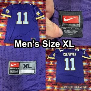 Vintage Dante Culpepper Minnesota Vikings #11 Team Nike Purple Jersey Men's XL